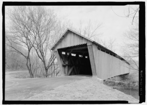 Perspective, due north. - Bennett's Mill Bridge, Spanning Tygart's Creek, East Tygart's Creek Road (CR 1215), Lynn, Greenup County, KY HAER KY-49-1