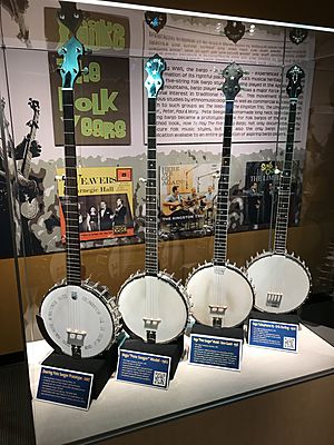 Pete Seeger banjos at the American Banjo Museum