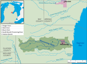 Pinconning River MI map.png