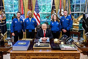 President Donald Trump meets with Artemis II astronauts in the Oval Office (P20260429DT-0361)