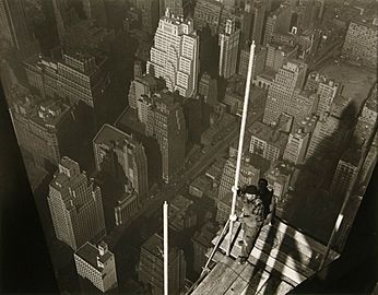 Raising the Mast Empire State Building by Lewis W Hine