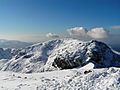 Scafell from scafell pike in snow 2010