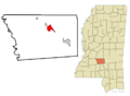 Simpson County Mississippi Incorporated and Unincorporated areas Mendenhall Highlighted