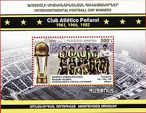 Stamp of Armenia - 2019 - Colnect 926198 - Penarol Intercontinental Football Cup Winners