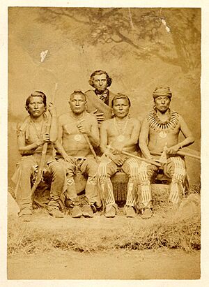 Studio portrait of four seated Pawnee Chiefs.jpg