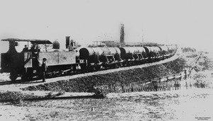 Sugar cane juice train Doolbi to Yengarie Queensland, early 1890sf