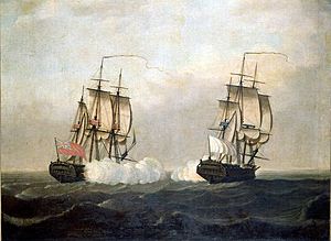 The Pitt engaging the Saint Louis 29 septembre 1758 Indes.jpg