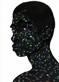 Toyin Odutola (Nigerian, born 1985), Lonely Chamber (T.O.), 2011, pen ink and marker on paper, 12 X 9 inches
