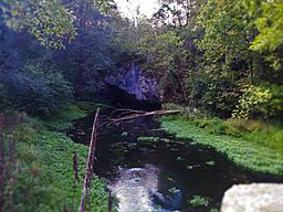 Tytoona Cave, as seen from Arch Spring.jpg