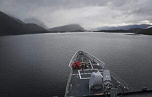 USS Bunker Hill transits the Strait of Magellan DVIDS261001