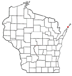 Location of Washington Island, Wisconsin