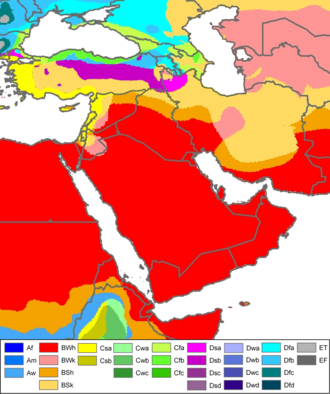 West Asia Köppen Map