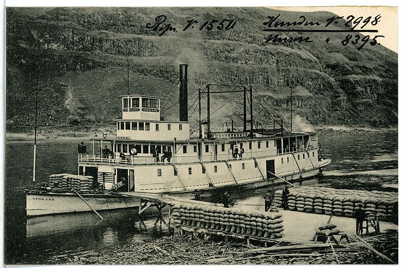 08395-Lewiston, Idaho-1906-Loading Wheat on the Snake River-Brück & Sohn Kunstverlag
