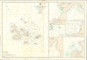 Admiralty Chart No 1375 Archipelago de Colon (Galapagos), Published 1953