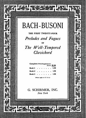 Bach-Busoni- Well-Tempered Clavichord (1894) cover