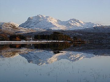 Beinn Airigh Charr reflected in Loch nan Dailthean - geograph.org.uk - 331328.jpg