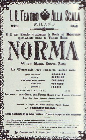 Bellin-Norma poster for 1831 premiere