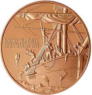 Bronze Franklin Mint Boston Tea Party Bicentennial 1973 (866996487)