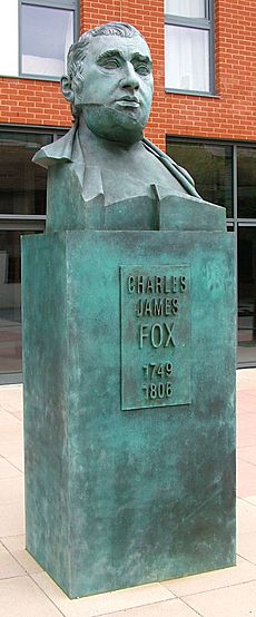 Charles James Fox - bust on plinth - Chertsey - 2006-08-10