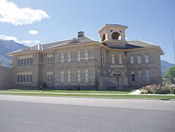 Old Santaquin Elementary School is now the Santaquin Chieftain Museum.
