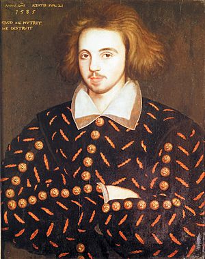 A painting in Corpus Christi College, Cambridge that is believed to be Christopher Marlowe.