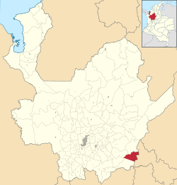 Location of the municipality and town of Puerto Triunfo in the Antioquia Department of Colombia