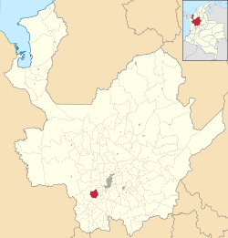 Location of the municipality and town of Titiribí in the Antioquia Department of Colombia