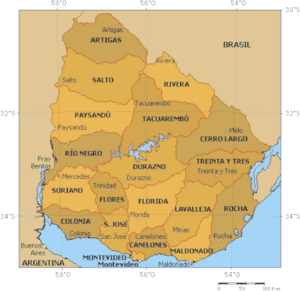 Departments of Uruguay (map)