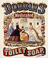 Dobbins' medicated toilet soap, advertising, 1869