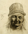 Felicien Rops, Head of Zealander (1886) soft-ground etching (19.69 x 23.65 cm) Los Angeles County Museum of Art