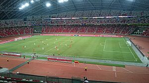 Football match at Singapore stadium