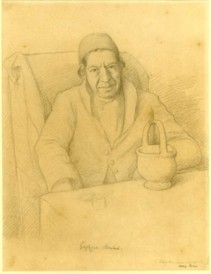 Giuseppe Baini drawn by Rudolf Lehmann, 1842