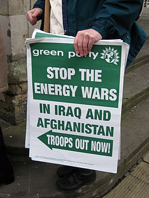 Green party anti-war poster