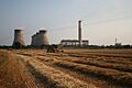 Harvesting in the shadow of the power station - geograph.org.uk - 209223