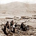 Indians drying salmon by James M Davis, c1900