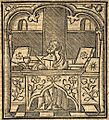 Joachim von Fiore in seinem Studierzimmer, Holzschnitt 1516