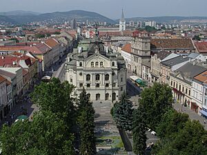 Kosice - State Theatre and Main Street