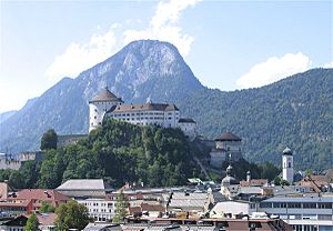 View to Kufstein Fortress and Brandenberg Alps