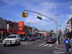 Liberty Avenue intersecting with Lefferts Boulevard in Richmond Hill.