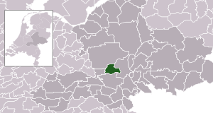 Highlighted position of Renkum in a municipal map of Gelderland