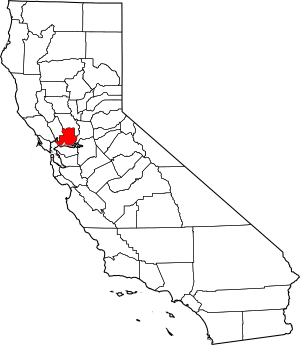 Map of California highlighting Solano County