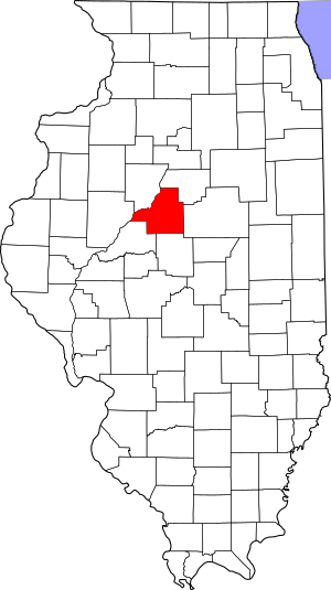 Map of Illinois highlighting Tazewell County