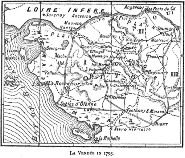Map of La Vendee in 1793