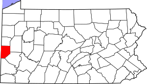 Map of Pennsylvania highlighting Beaver County