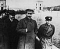 Nikolai Yezhov with Stalin and Molotov along the Volga–Don Canal, orignal
