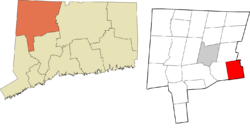 Burlington's location within the Northwest Hills Planning Region and the state of Connecticut