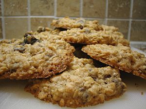 Oatmeal raisin cookies with orange zest and chocolate chips