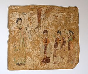 Palm Sunday (probably), Khocho, Nestorian Temple, 683-770 AD, wall painting - Ethnological Museum, Berlin - DSC01741