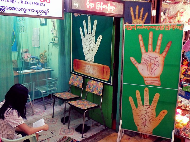 Palmist signboards Yangon
