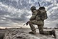 Paratrooper from 2 Para Keeps Watch from the Roof of a Compound in Afghanistan MOD 45153296